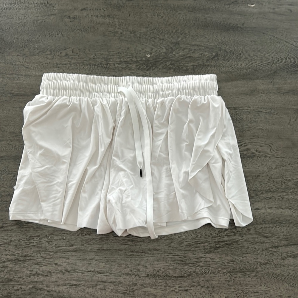 White flowing shorts